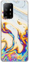 6F hoesje - geschikt voor OPPO A94 5G -  Transparant TPU Case - Bubble Texture #ffffff