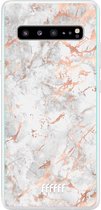 6F hoesje - geschikt voor Samsung Galaxy S10 5G -  Transparant TPU Case - Peachy Marble #ffffff