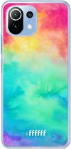 6F hoesje - geschikt voor Xiaomi Mi 11 Lite -  Transparant TPU Case - Rainbow Tie Dye #ffffff