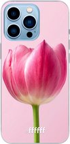 6F hoesje - geschikt voor iPhone 13 Pro - Transparant TPU Case - Pink Tulip #ffffff