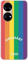 6F hoesje - geschikt voor Huawei P50 -  Transparant TPU Case - #LGBT - Ha! Gaaay #ffffff