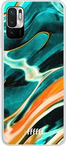 6F hoesje - geschikt voor Xiaomi Redmi Note 10 5G -  Transparant TPU Case - Fresh Waves #ffffff