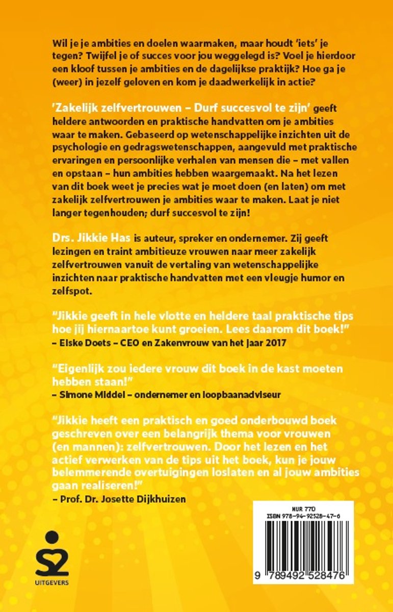 Zakelijk zelfvertrouwen - back cover