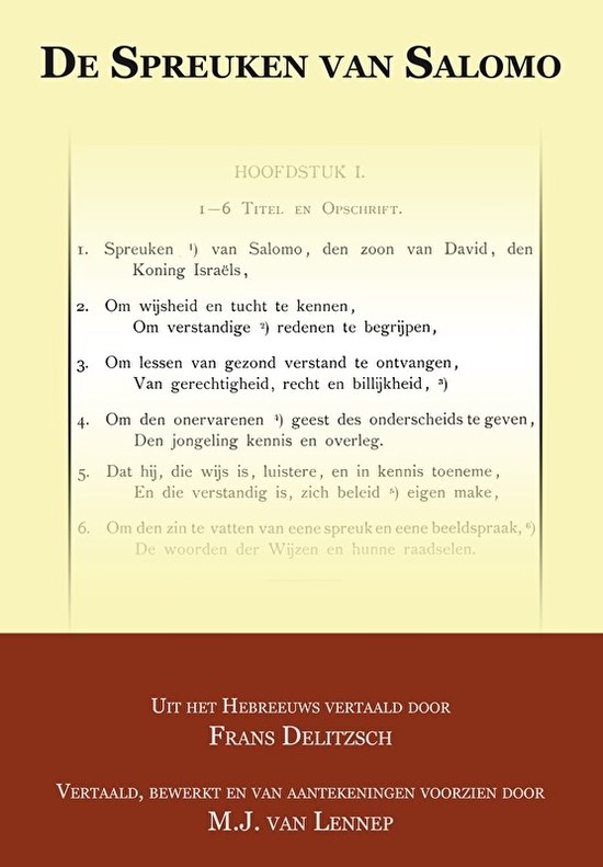 Cover van het boek 'De Spreuken van Salomo' van Franz Delitzsch