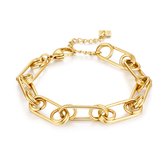 Twice As Nice Armband in goudkleurig edelstaal, veiligheidsspelden schakel  15 cm+4 cm