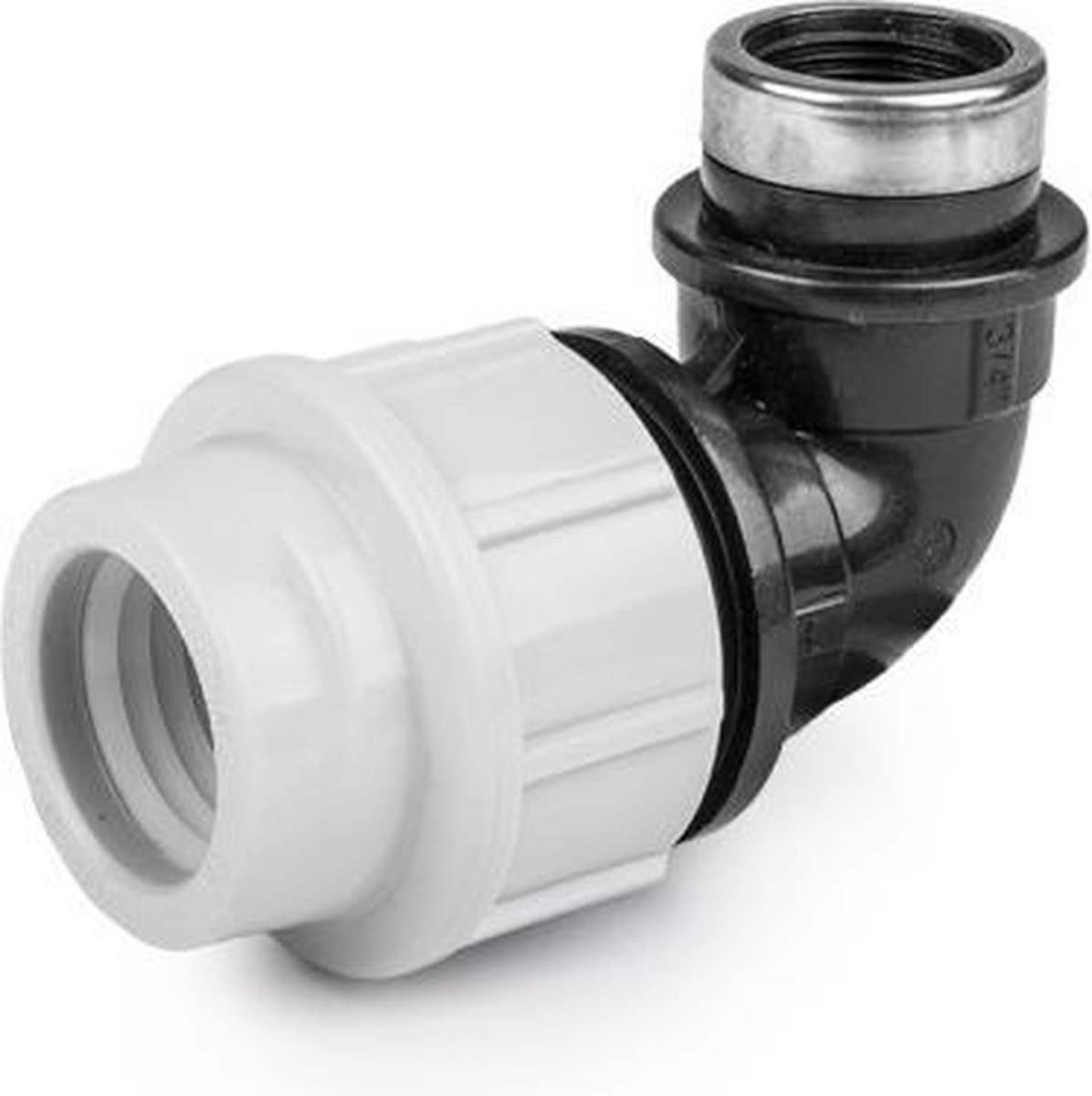 Schroefknie 90� voor PE/tyleen - 25mm x 3/4 binnendraad - 16 bar