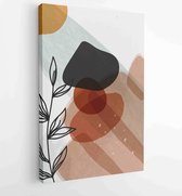 Botanische muur kunst vector set. Gouden gebladerte lijntekening met aquarel 3 - Moderne schilderijen – Verticaal – 1931500502 - 40-30 Vertical