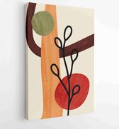 Botanische abstracte kunst achtergronden vector. Zomerse vierkante banner 1 - Moderne schilderijen – Verticaal – 1931385659 - 115*75 Vertical