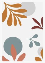 Botanische muur kunst vector set. Earth tone boho gebladerte lijntekeningen tekenen met abstracte vorm. 4 - Moderne schilderijen – Verticaal – 1875684268 - 80*60 Vertical