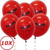 Halloween Versiering Decoratie Helium Ballonnen Feest Versiering Halloween Accessoires Ballon Rood Vleermuis – 10 Stuks