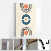 Een trendy set van abstracte handgeschilderde illustraties voor briefkaart, social media banner, brochure omslagontwerp of wanddecoratie achtergrond - moderne kunst canvas - vertic