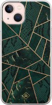 iPhone 13 hoesje siliconen - Abstract groen | Apple iPhone 13 case | TPU backcover transparant