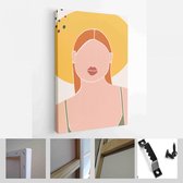 Set achtergronden voor social media platform, verhalen, banner met abstracte vormen, fruit, bladeren en vrouwenvorm - Modern Art Canvas - Verticaal - 1647144955