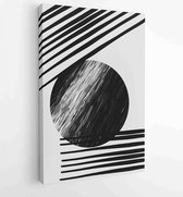 Zwart-wit abstracte muurkunst vector 4 - Moderne schilderijen – Verticaal – 1898188297 - 80*60 Vertical