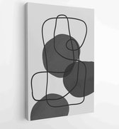 Zwart-wit abstracte muurkunst achtergrond vector 1 - Moderne schilderijen – Verticaal – 1909205650 - 40-30 Vertical