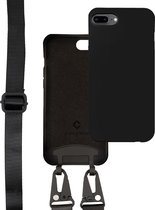 Coverzs Silicone case met dik koord geschikt voor Apple iPhone 7/8 Plus - zwart