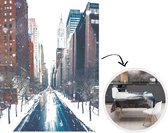 Tafelkleed - Tafellaken - 130x170 cm - New York - Sneeuw - Manhattan - Winter - Straat - Binnen en Buiten