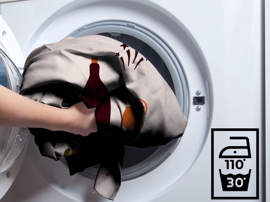 Nappe - Nappe - 130x200 cm - Bouteille de Vin - Verres - Citation - Intérieur et Extérieur