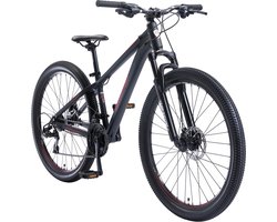 Bikestar 27.5 inch, 21 speed hardtail Sport MTB, zwart / rood