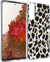 iMoshion Design voor de Samsung Galaxy S21 hoesje - Luipaard - Goud / Zwart