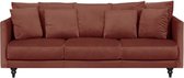 4-zitsbank - Terracotta roze fluweel - L212 x H87x P93 cm - Constance