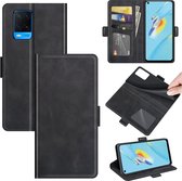 Oppo A54 hoesje - MobyDefend Luxe Wallet Book Case (Sluiting Zijkant) - Zwart - GSM Hoesje - Telefoonhoesje Geschikt Voor: Oppo A54