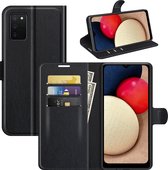Samsung Galaxy A03s Hoesje - MobyDefend Kunstleren Wallet Book Case - Zwart - GSM Hoesje - Telefoonhoesje Geschikt Voor: Samsung Galaxy A03s