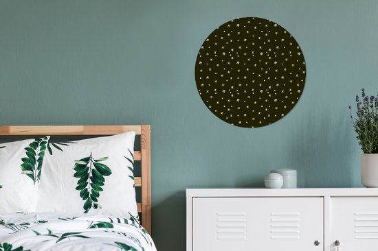 WallCircle - Stickers muraux muraux - Cercle de papier peint - Flocon de neige - Hiver - Motifs - 50x50 cm - Cercle mural - Autocollant - Autocollant papier peint rond