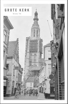 Walljar - Grote Kerk Breda '56 II - Muurdecoratie - Poster met lijst