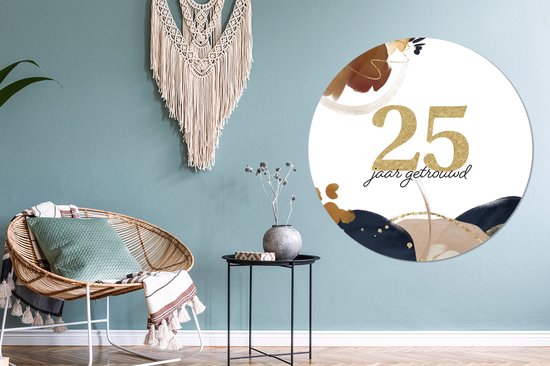 WallCircle - Wall Circle - Wall Circle Indoor - Proverbes - Citations - 25 Ans Marié - Anniversaire - Amour - 140x140 cm - Décoration murale - Peintures Ronds