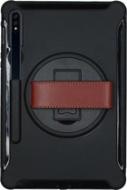 Tablet Hoes Geschikt voor Samsung Galaxy Tab S8 / Tab S7 - Defender Backcover met strap - Zwart