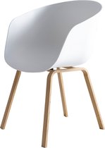 Liv's Meskestad Fauteuil - Modern - Wit - Metaal - 54,5 cm x 54 cm x 77,5 cm