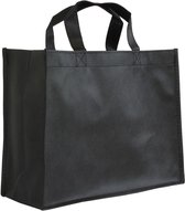 Shopper Bag - 10 stuks - Zwart - 32 x 25 x 12cm - Non Woven - Shopper tas