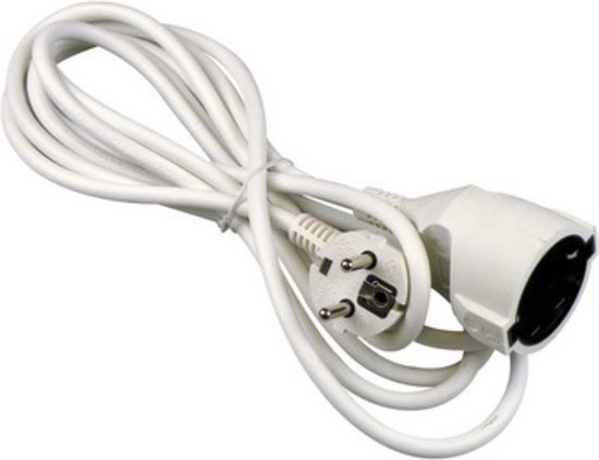 Verlengsnoer met schakelaar 5Z Type F 5m SCHUKO wit Verlengsnoer met schakelaar 5Z Type F 5m SCHUKO wit