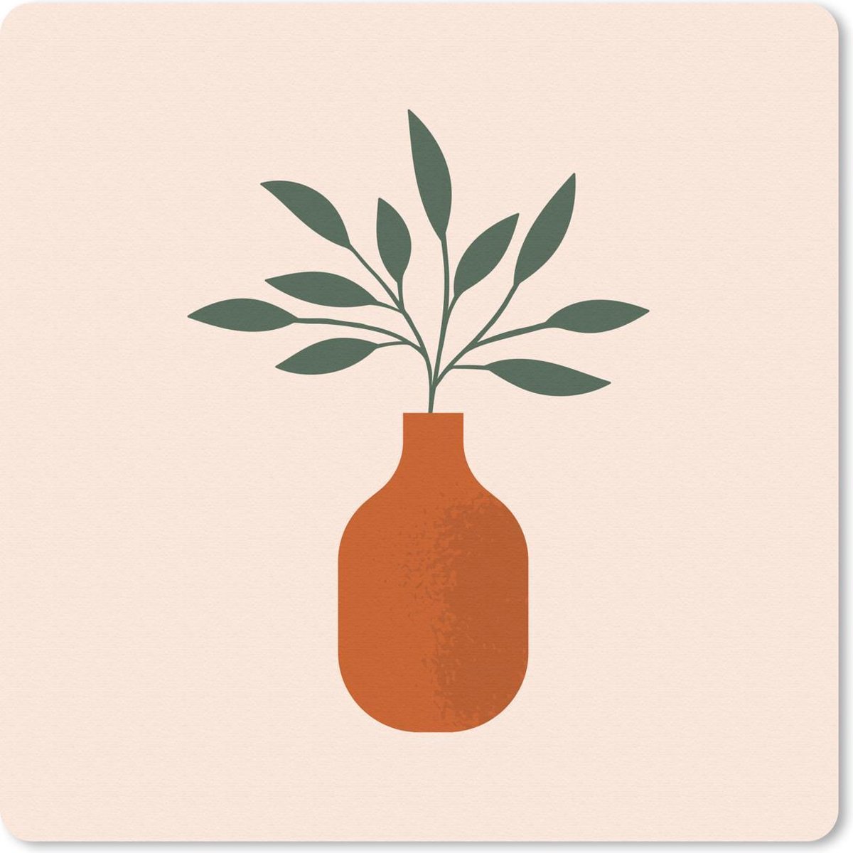 Muismat 30x30 cm - Mousepad Vaas - Zomer - Plant - Muismatten