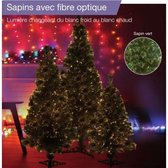 PVC groene kerstboom - H 150 cm - Warme witte tot koude witte optische vezel