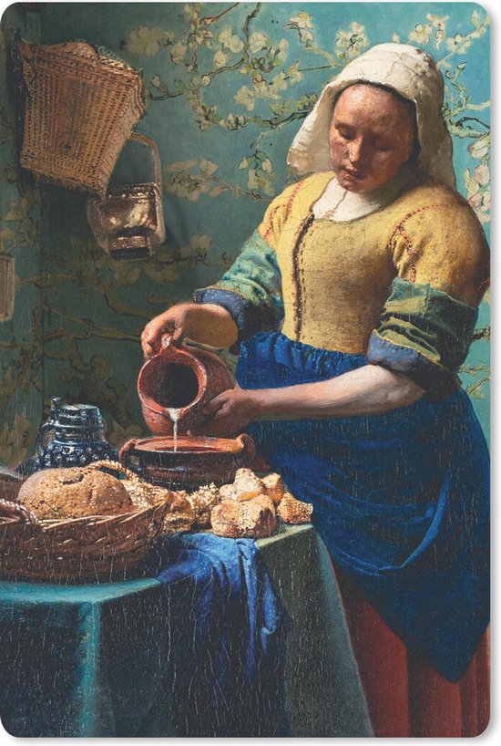 Muismat - Mousepad - Melkmeisje - Amandelbloesem - Van Gogh - Vermeer - Schilderij - Oude meesters - 40x60 cm - Muismatten