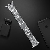 Geschikt voor Apple Watch bandje 42 / 44 / 45 / 49 mm - Series 1 2 3 4 5 6 7 8 SE Ultra - Smartwatch iWatch horloge band - 42mm 44mm 45mm 49mm - Fungus - RVS metaal - Zilver - Zeve