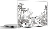 Laptop sticker - 13.3 inch - Jungle - Vogels - Zwart - Wit - 31x22,5cm - Laptopstickers - Laptop skin - Cover