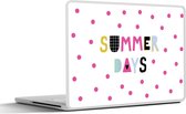 Laptop sticker - 14 inch - Zomer - Stippen - Wit - 32x5x23x5cm - Laptopstickers - Laptop skin - Cover