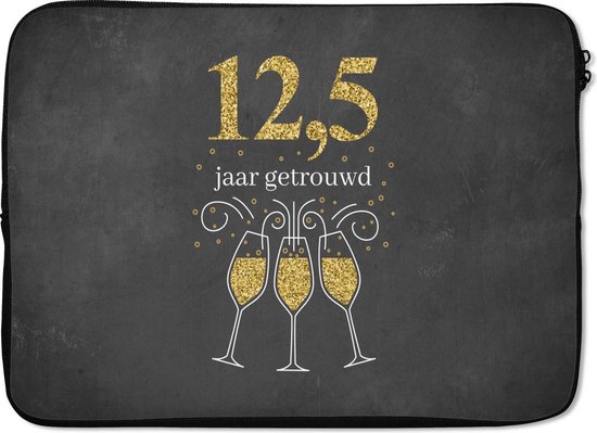 Laptophoes 13 inch - Spreuken - 12,5 jaar getrouwd - Quotes - Trouwen