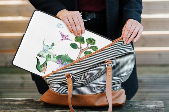 Housse ordinateur portable 13 pouces - Chambre d'enfant - Couleurs - Dinosaurus - Garçons - Filles - Enfants - Housse ordinateur portable - Dimensions intérieures 32x22,5 cm