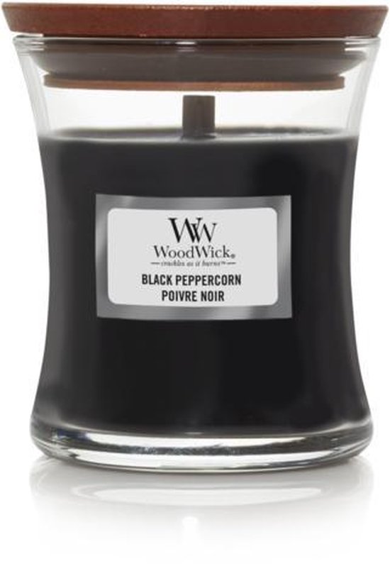 WoodWick Geurkaars Mini Black Peppercorn - 8 cm / ø 7 cm