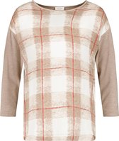 GERRY WEBER Dames Shirt met geruit voorpand Camel/ Caramel/ Hazelnut-48