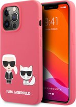 Fuchsia hoesje van Karl Lagerfeld - TPU Backcover - iPhone 13 Pro Max - Karl & Choupette