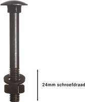 Wovar Slotbouten Verzinkt Zwart M8 x 70 mm | 10 Stuks