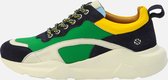 KUNOKA IZZI platform sneaker green multi - Sneakers Dames - maat 37 - Groen Blauw Geel Wit