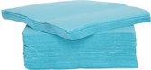 80x serviettes de table de qualité luxe bleu turquoise 38 x 38 cm - Articles de fête à Thema décoration de table serviettes jetables