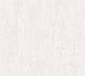 Steen tegel behang Profhome 944264-GU vliesbehang licht gestructureerd in hout look mat wit 5,33 m2