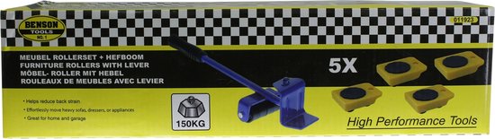 Benson Meubelrollers met hefboom - 4 stuks - anti-slip - 150 kg draagkracht - compact en veelzijdig van Benson — afbeelding 4
